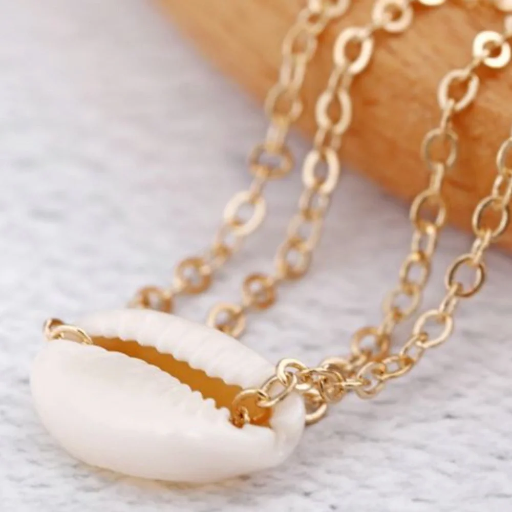 Gold Chain Shell Anklet Set - Picture 3 of 3